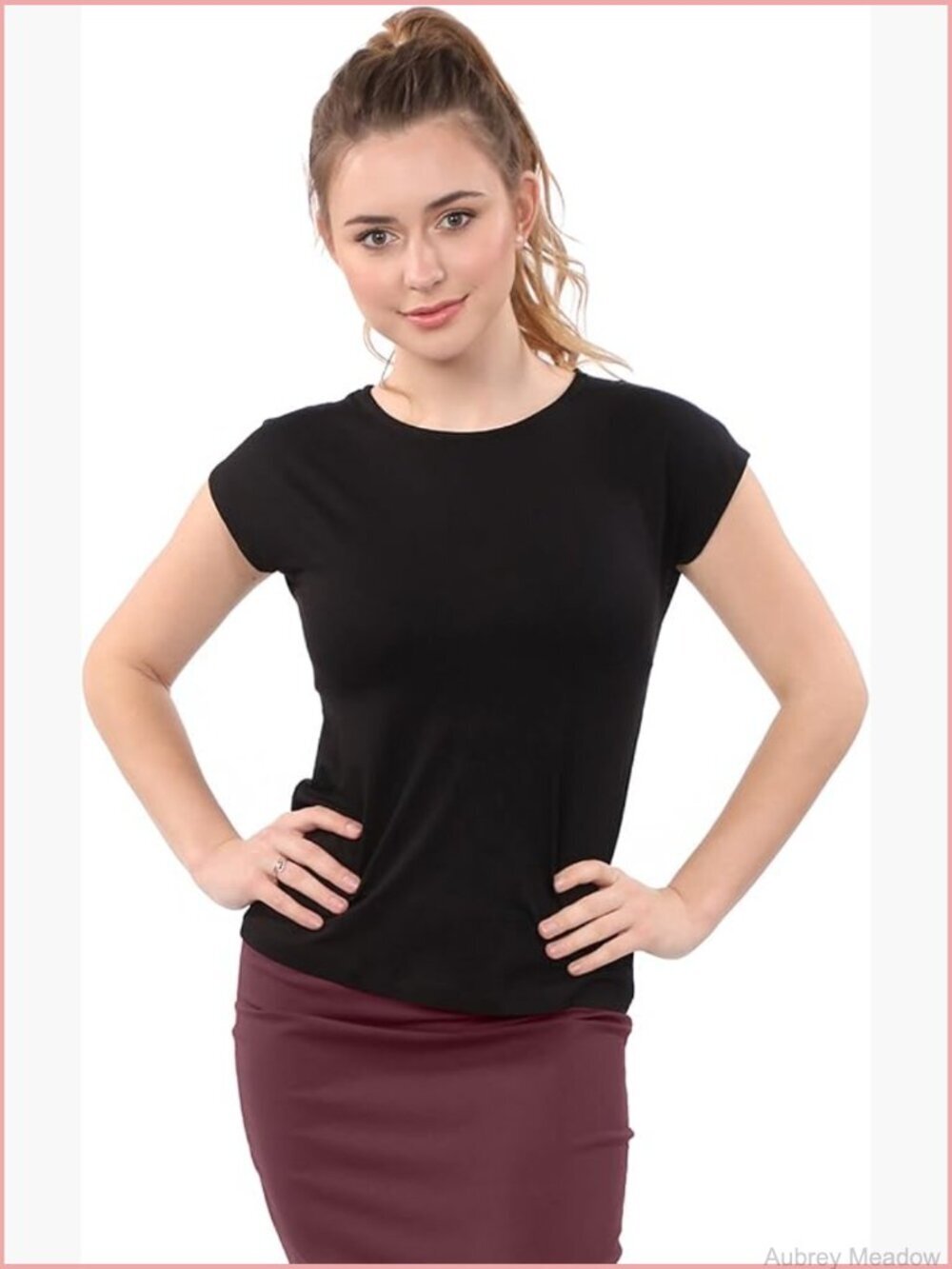 Modest Cap Sleeve Crew Neck Undershirt - Layering Tee